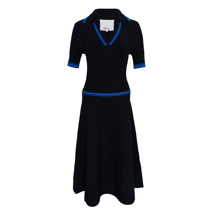 Textured Rib Polo Midi Dress