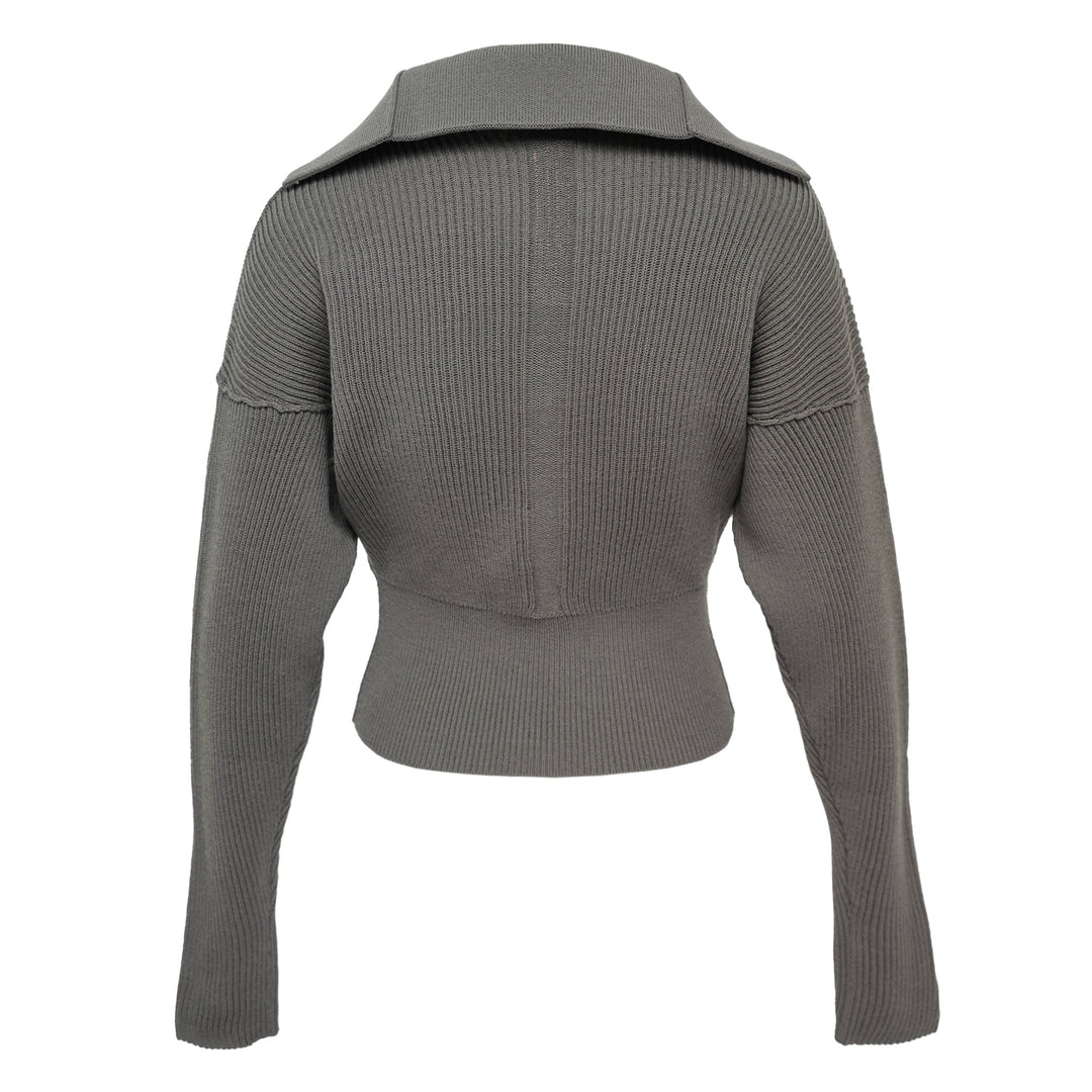 Dracu Cropped V Heavy Wool Knit