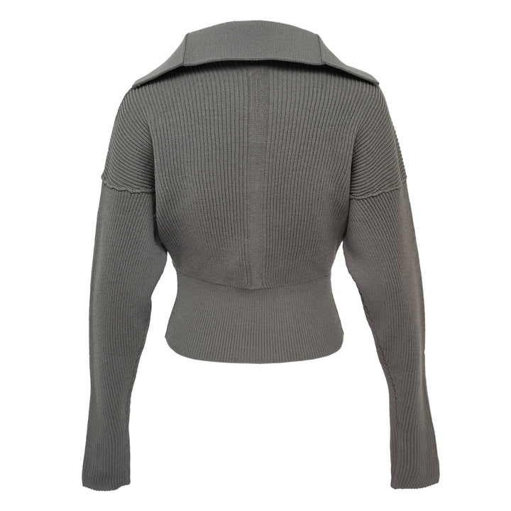 Dracu Cropped V Heavy Wool Knit