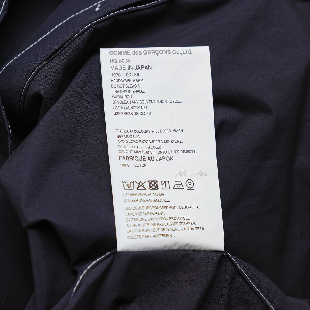 Contrast-Stitching Long Sleeve Button-Up Shirt