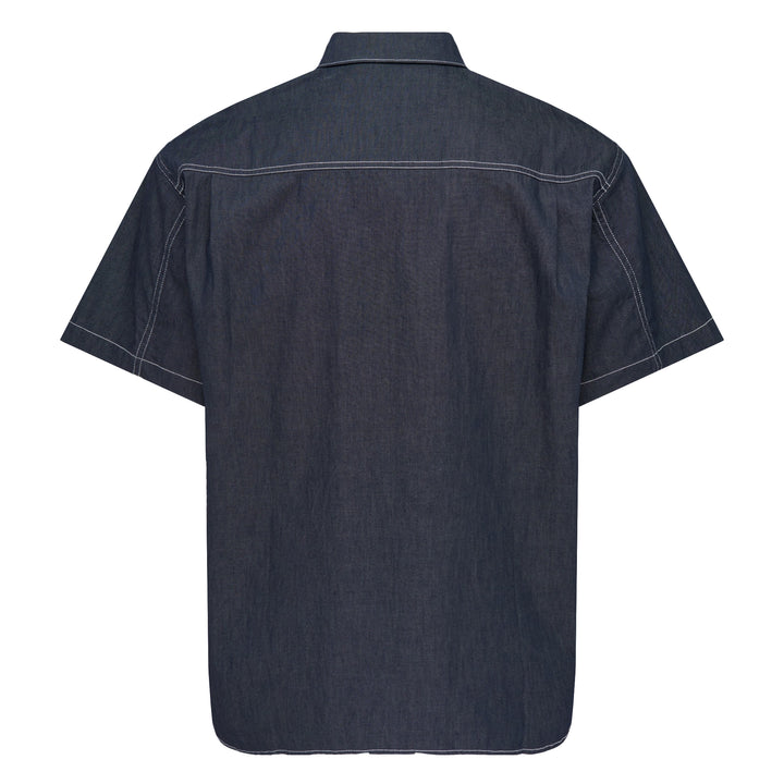 Light Denim Contrast-Stitching Shirt