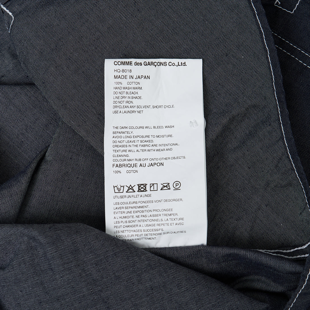 Light Denim Contrast-Stitching Shirt