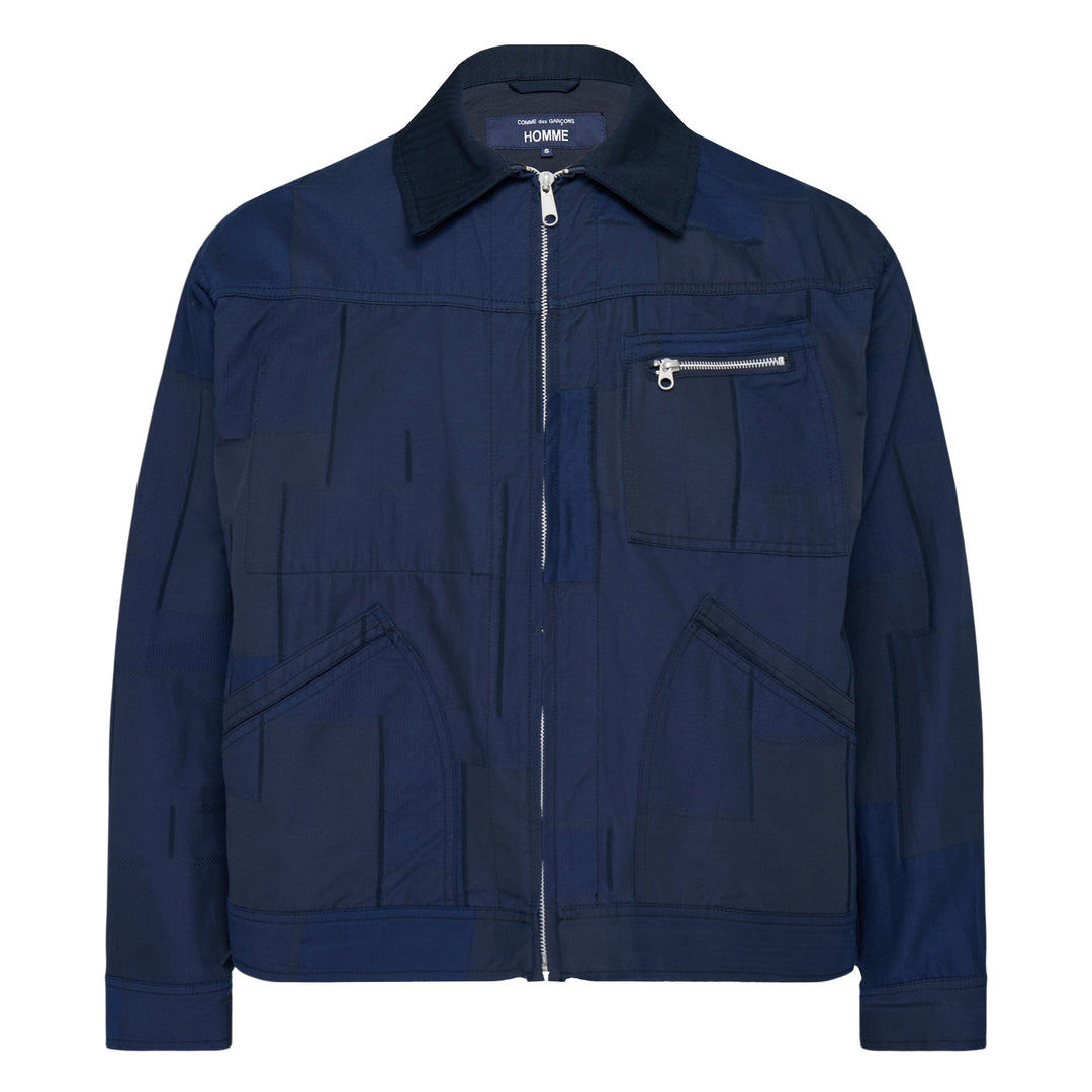 Navy Structured Utility Cotton Jacket