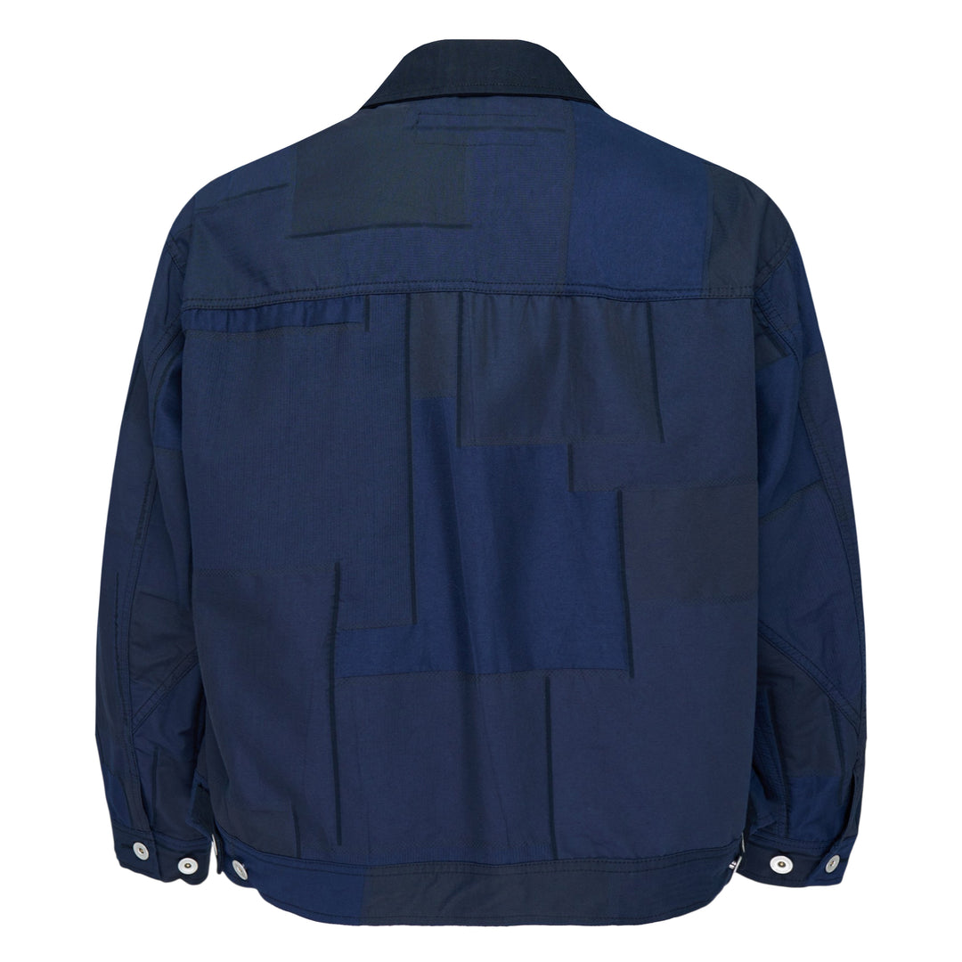 Navy Structured Utility Cotton Jacket