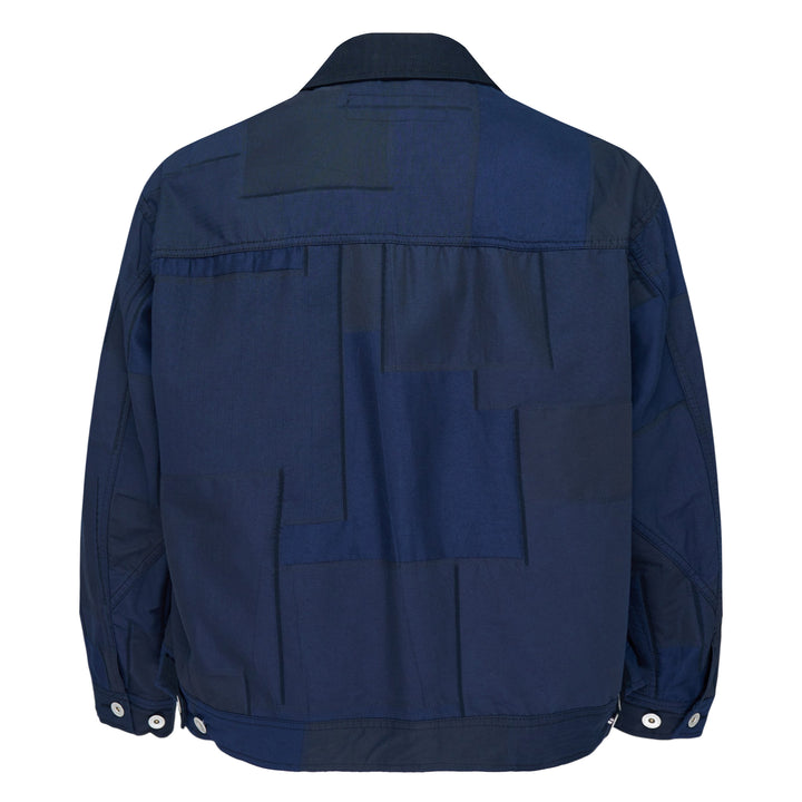 Navy Structured Utility Cotton Jacket