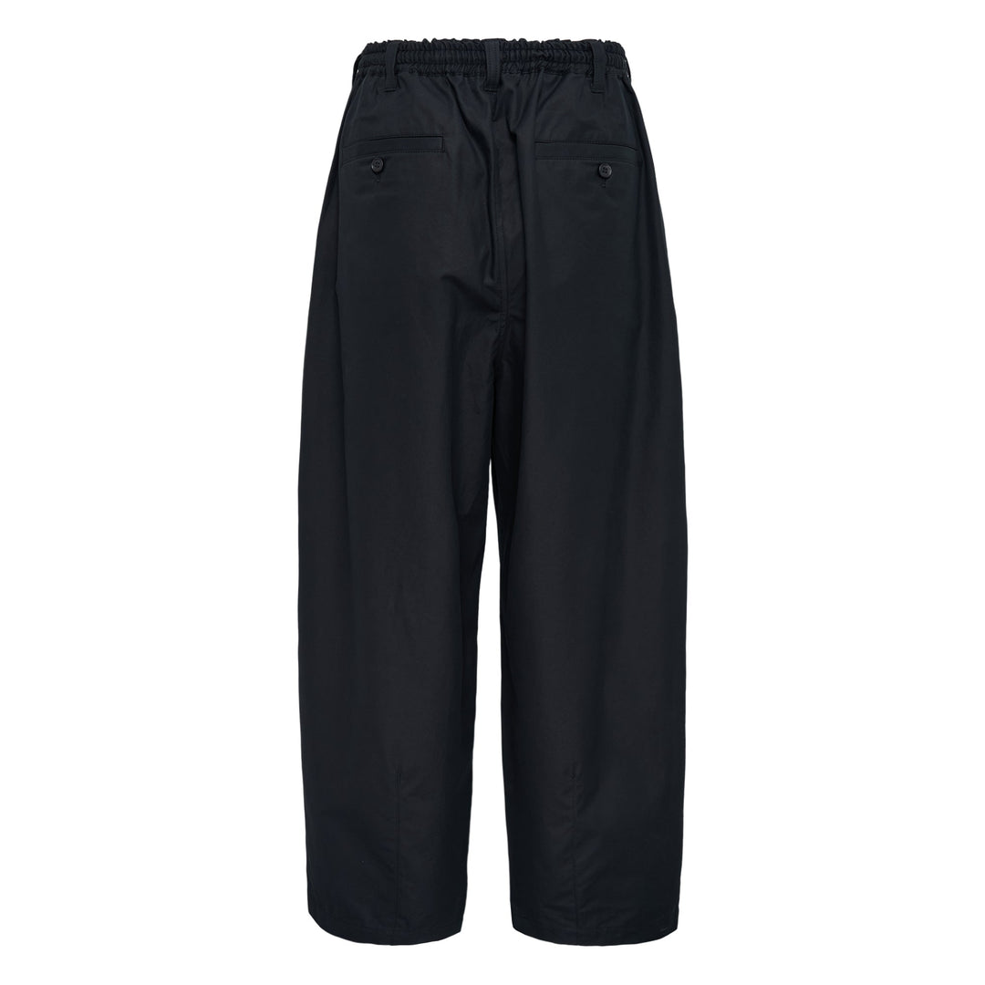 Black Cotton Twill Straight Pants