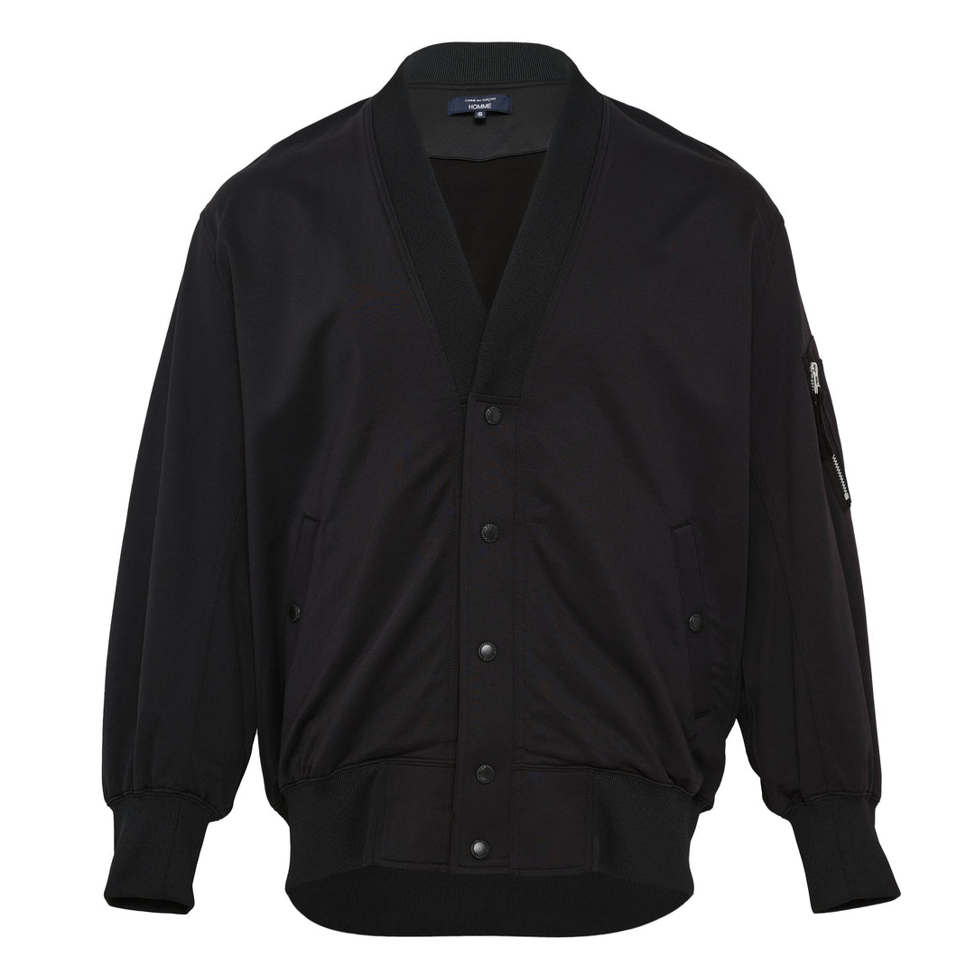 Black Cotton Blend Button Cardigan