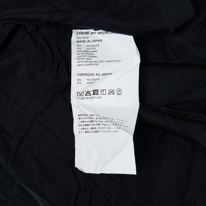 Black Cotton Blend Crinkled T-Shirt