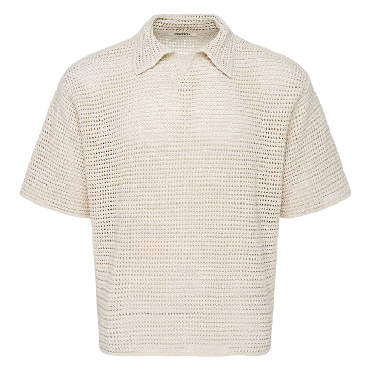 AURALEE Tussah Silk Cotton Mesh Knit Polo – Available at Club 21, Official Retailer in Singapore, Malaysia & Thailand with Global Shipping Online