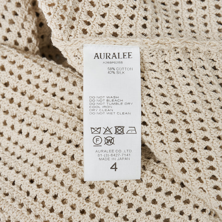 AURALEE Tussah Silk Cotton Mesh Knit Polo – Available at Club 21, Official Retailer in Singapore, Malaysia & Thailand with Global Shipping Online