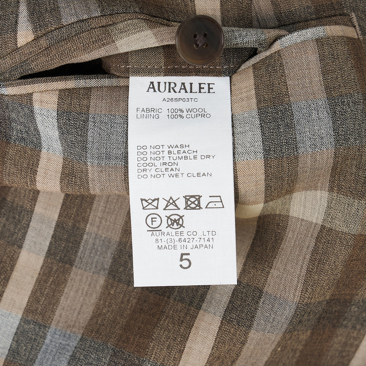 AURALEE Super Fine Tropical Wool Check Pants – Available at Club 21, Official Retailer in Singapore, Malaysia & Thailand with Global Shipping Online