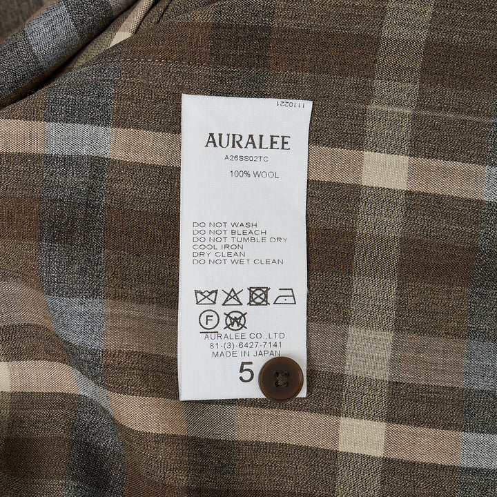 AURALEE Super Fine Tropical Wool Check Shirt – Available at Club 21, Official Retailer in Singapore, Malaysia & Thailand with Global Shipping Online