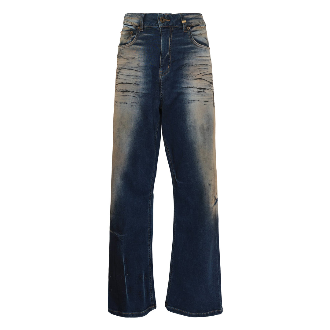 Navy Womens Dirty-Washed Denim