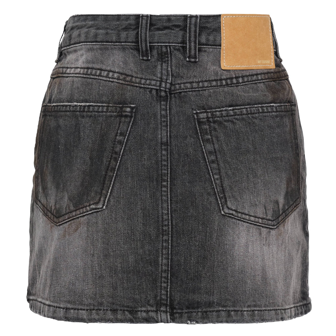 Black Womens Washed Denim Mini
