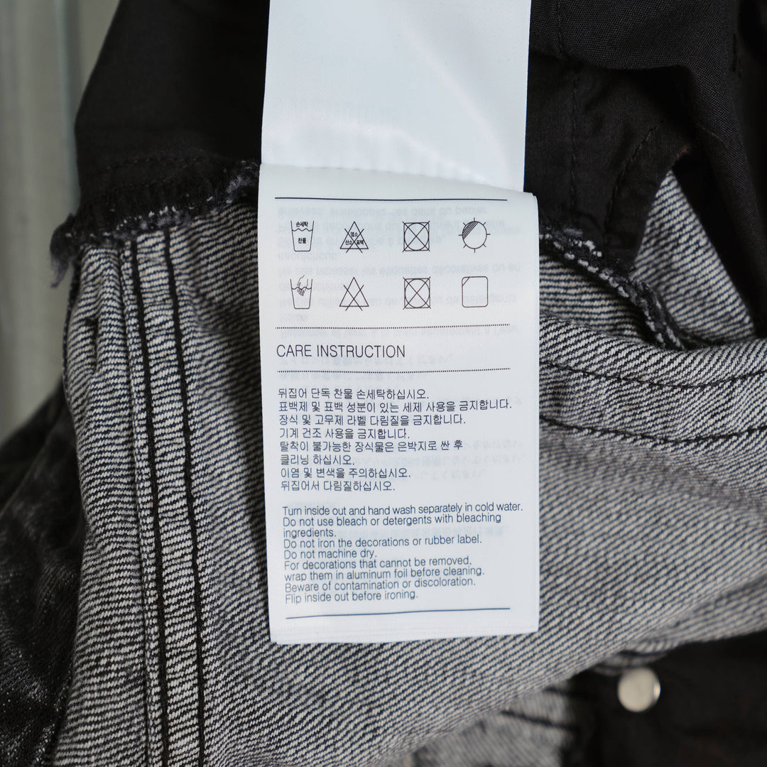 Black Womens Washed Denim Mini