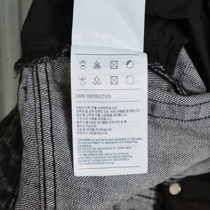 Black Womens Washed Denim Mini
