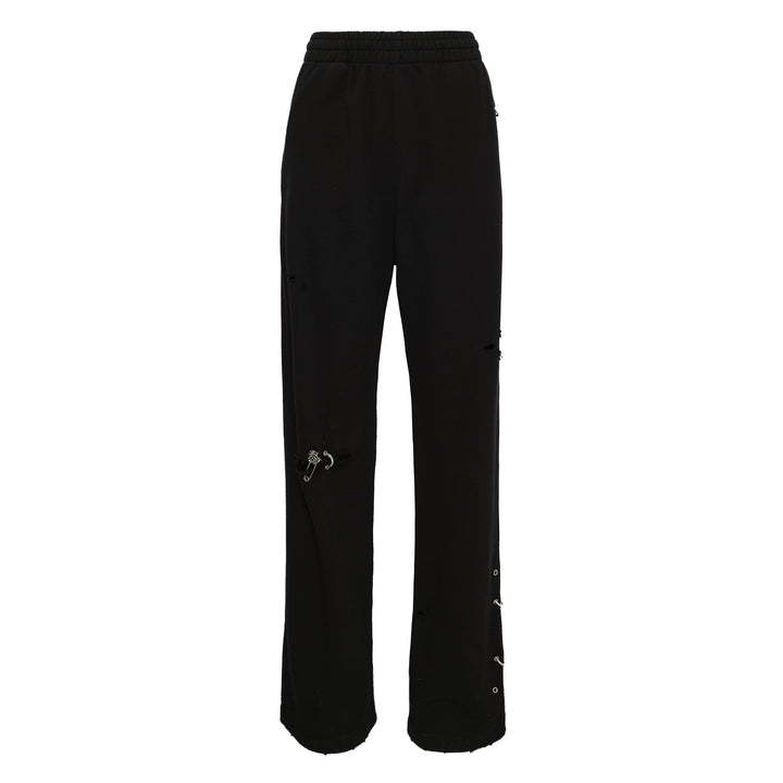 Black Piercing Detail Sweatpant