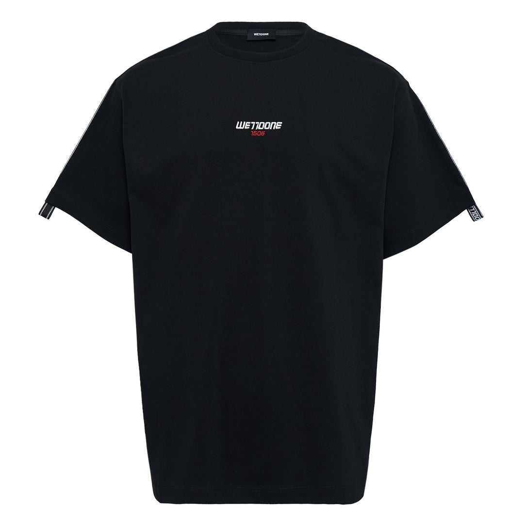Black Double Logo Tape Short-Sleeve