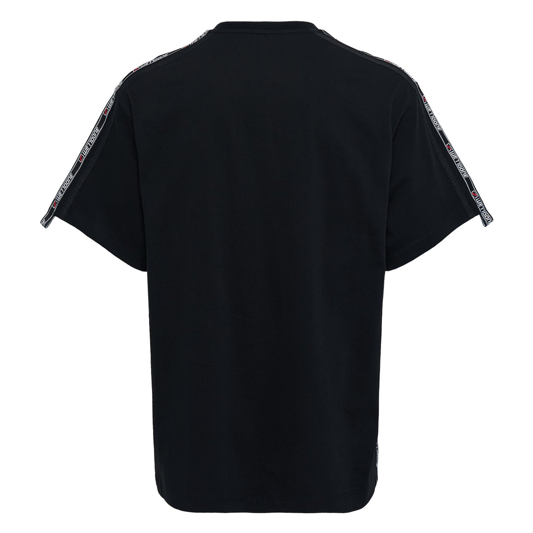 Black Double Logo Tape Short-Sleeve