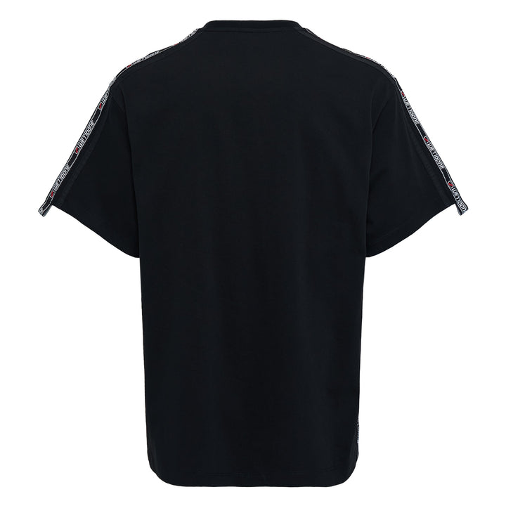 Black Double Logo Tape Short-Sleeve