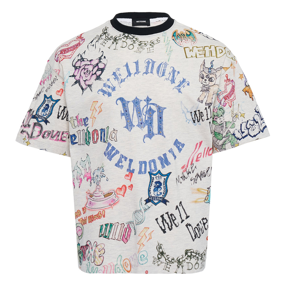Grey Doodle Printed T-Shirt