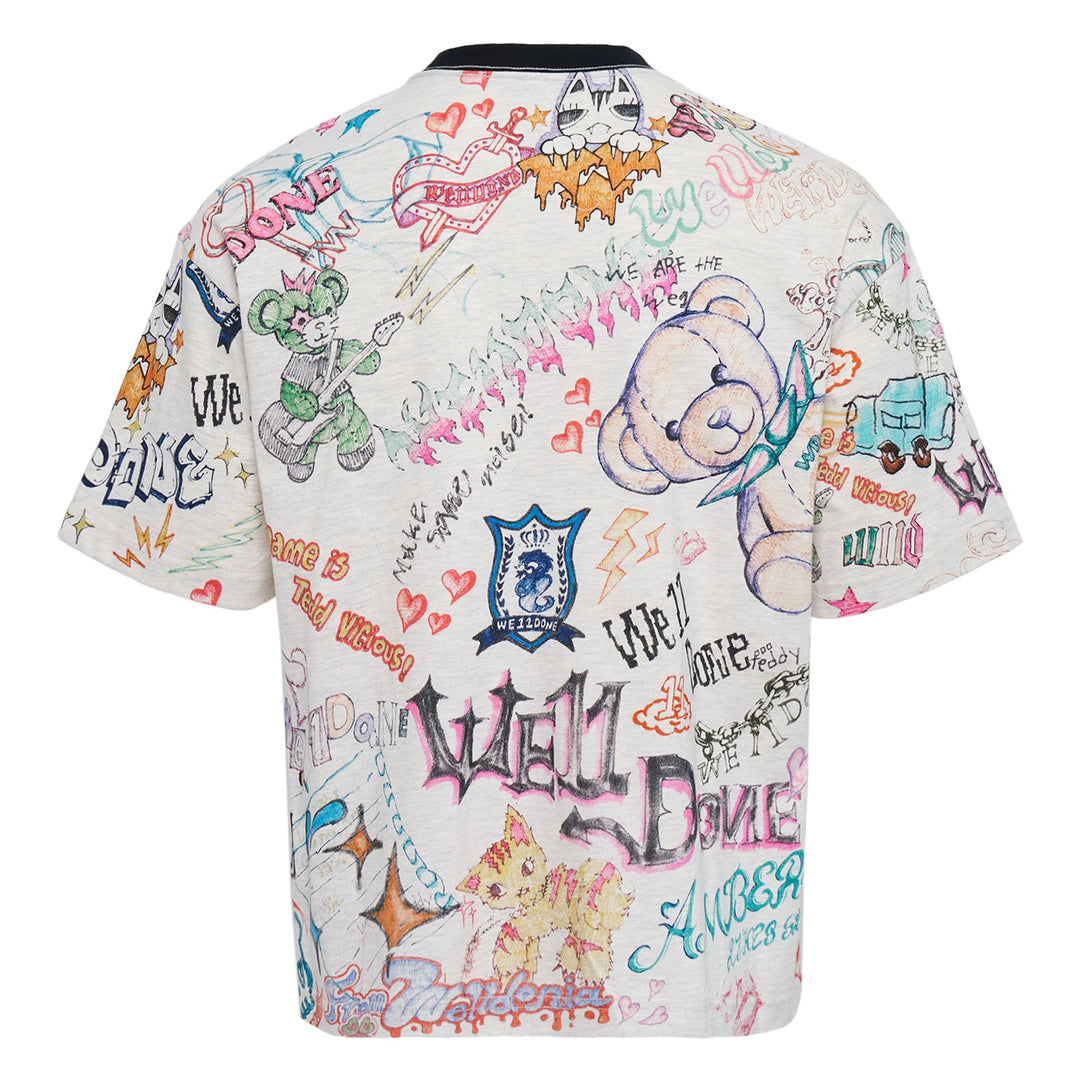 Grey Doodle Printed T-Shirt