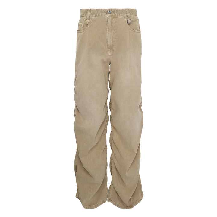 Drawstring Pants With Gather Side