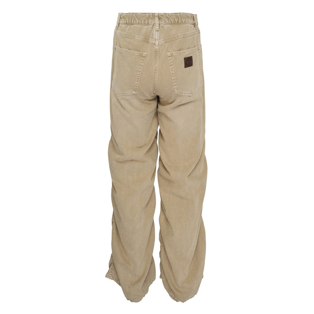 Drawstring Pants With Gather Side