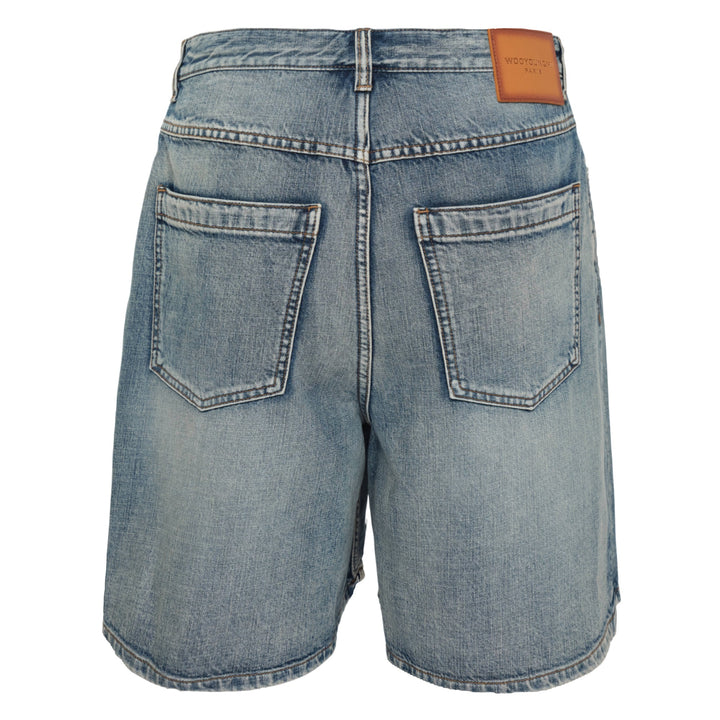 Washed Denim Shorts