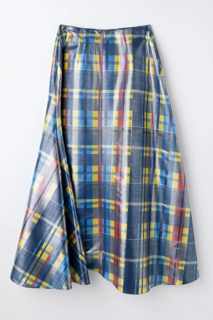 Plaid Minimal Flare Skirt