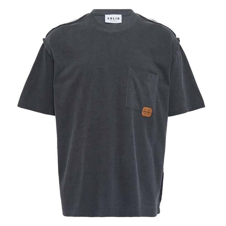 Washed T-Shirt With Shoulder Trim