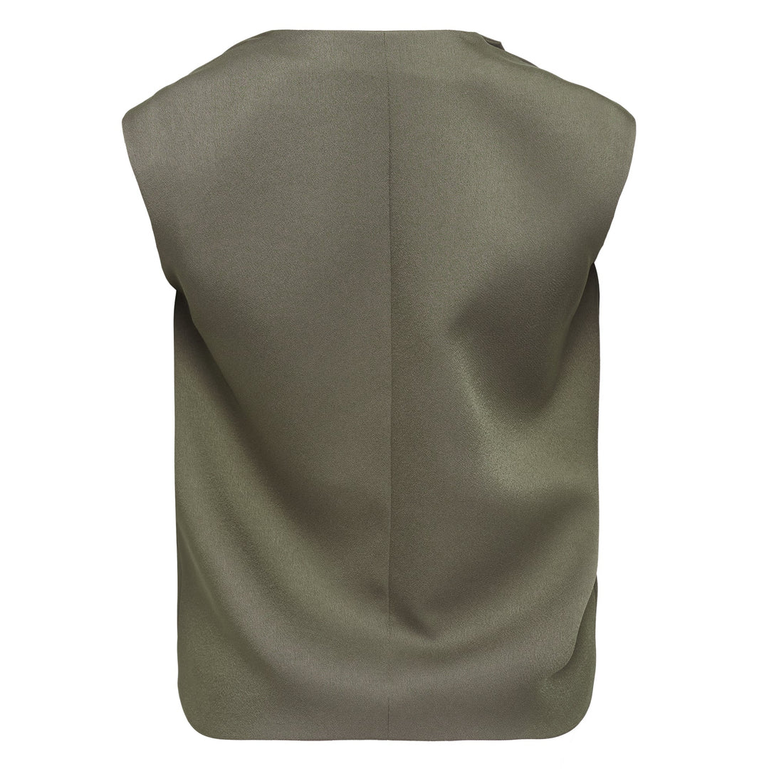 Satin Back Crepe Noelle Woven Top