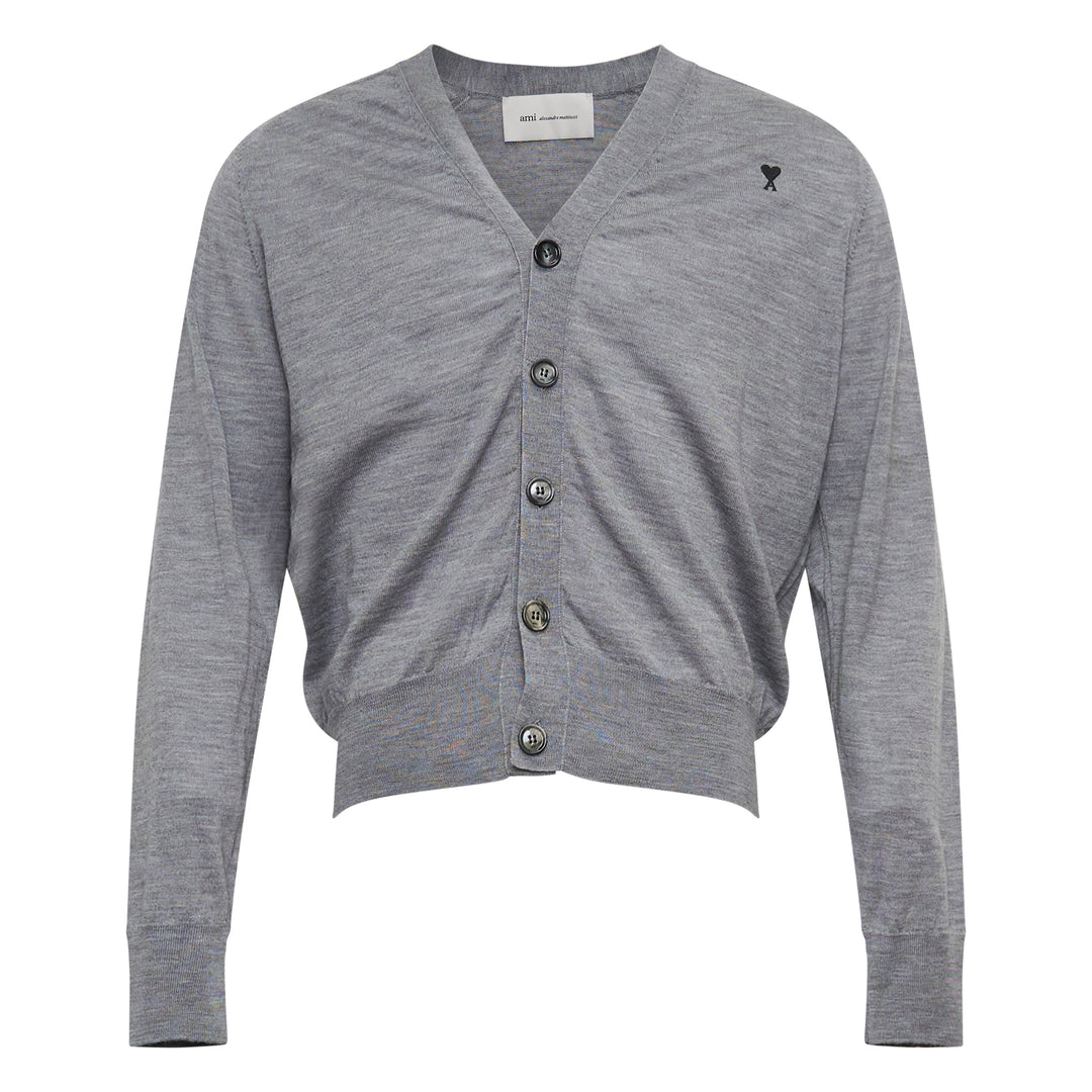 AMI Contrasted Ami De Coeur Cardigan – Available at Club 21, Official Retailer in Singapore, Malaysia & Thailand with Global Shipping Online