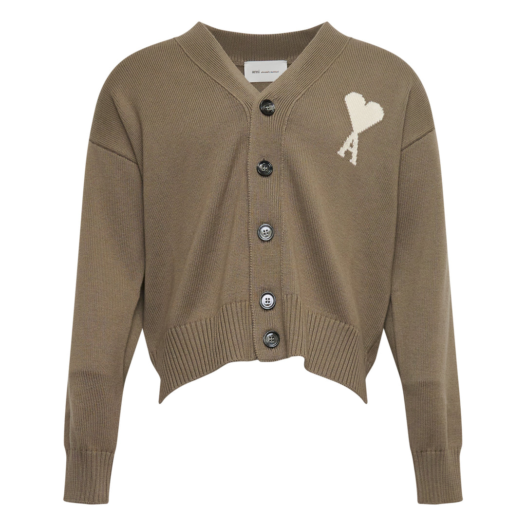 AMI Contrasted Ami De Coeur Cardigan – Available at Club 21, Official Retailer in Singapore, Malaysia & Thailand with Global Shipping Online