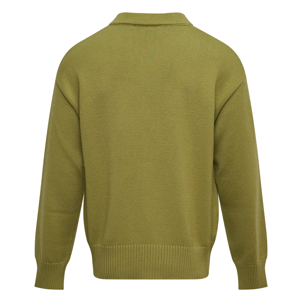 AMI Contrasted Ami De Coeur Crewneck Cardigan – Available at Club 21, Official Retailer in Singapore, Malaysia & Thailand with Global Shipping Online