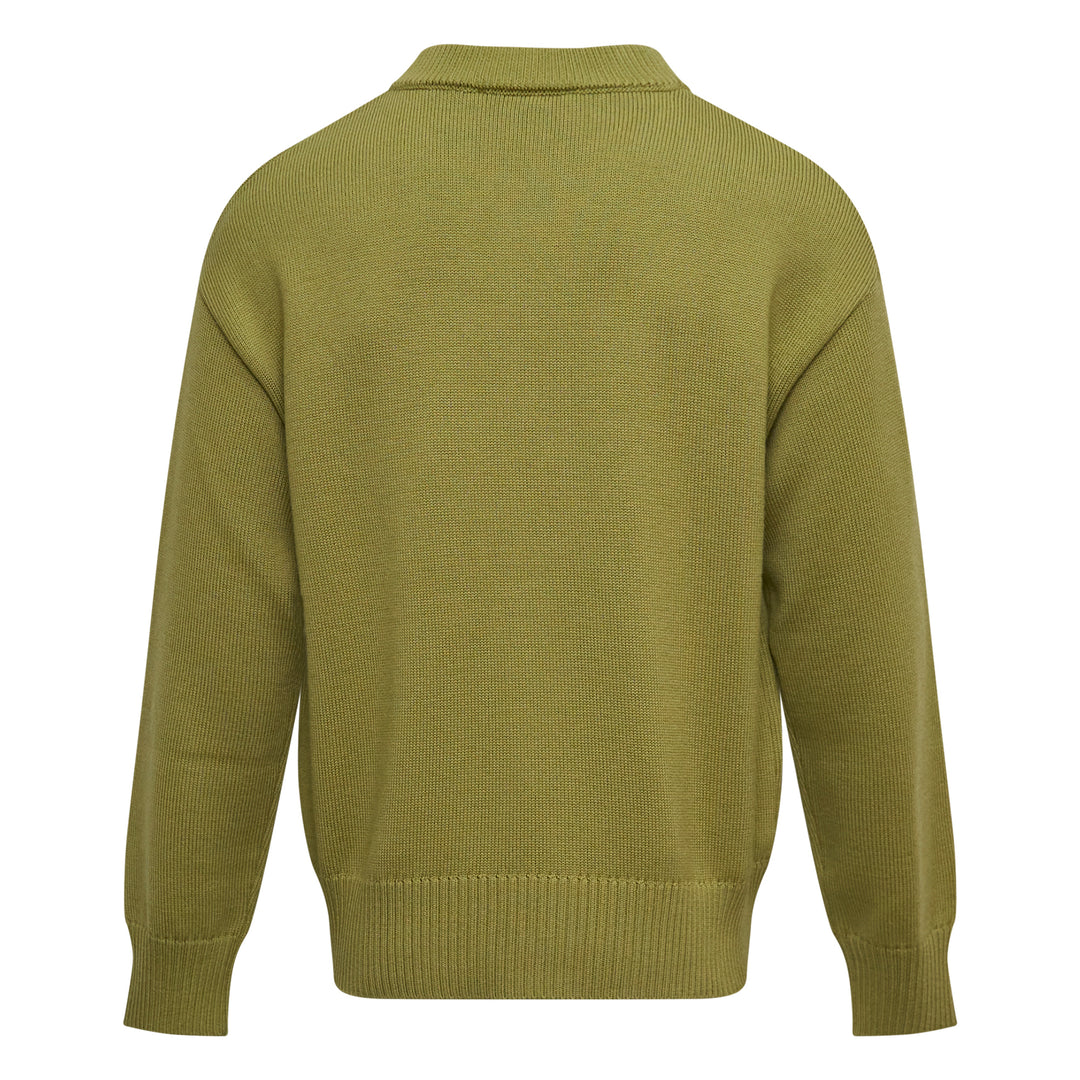 AMI Contrasted Ami De Coeur Crewneck Cardigan – Available at Club 21, Official Retailer in Singapore, Malaysia & Thailand with Global Shipping Online