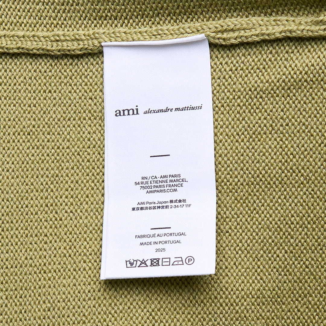 AMI Contrasted Ami De Coeur Crewneck Cardigan – Available at Club 21, Official Retailer in Singapore, Malaysia & Thailand with Global Shipping Online