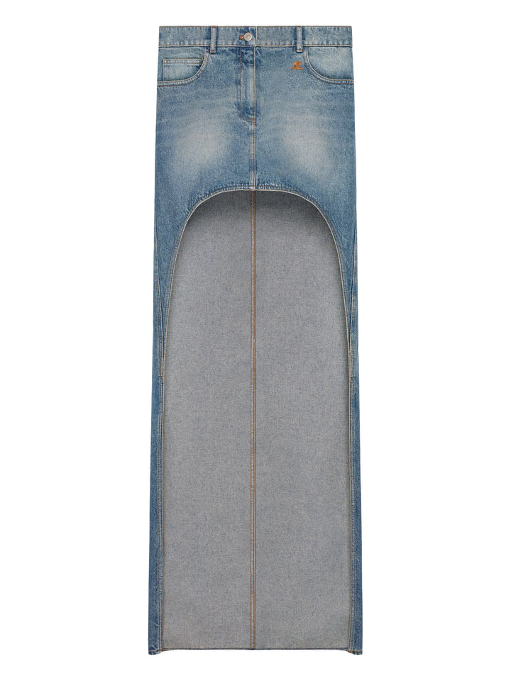 Circle Edged Denim Skirt