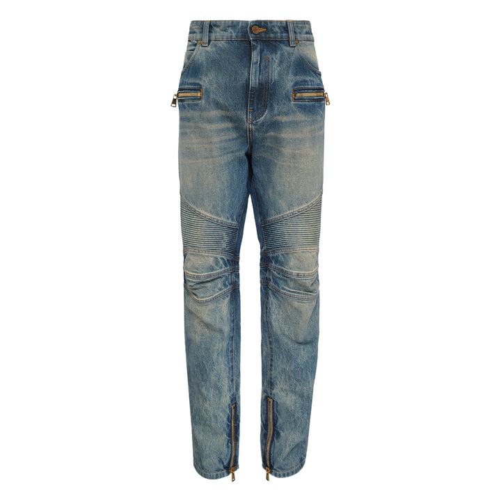 Regular Biker Denim Pants