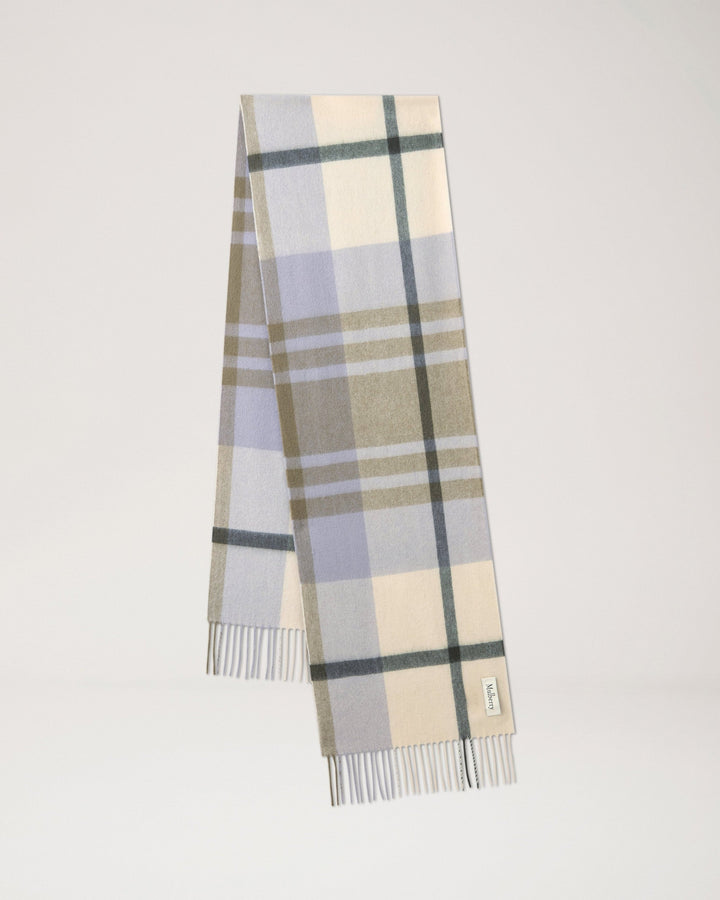 Small Check Merino Wool Scarf