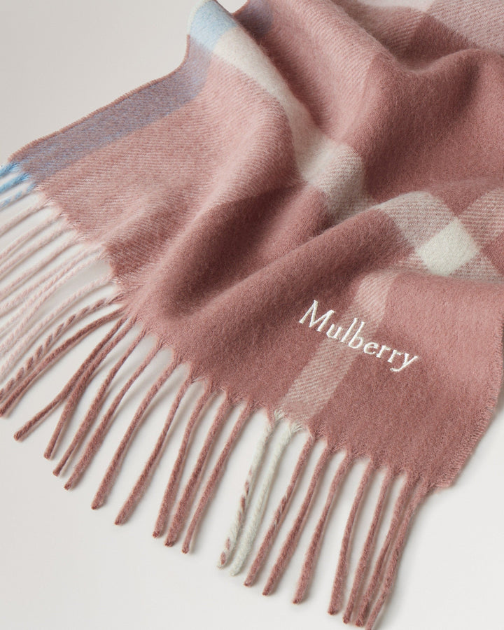 Small Check Merino Wool Scarf