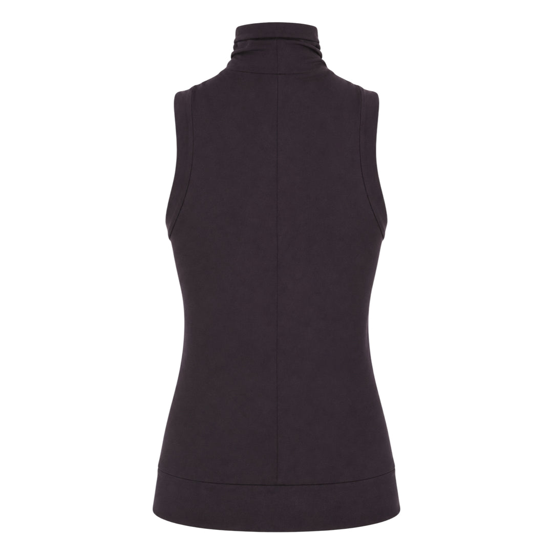Crossover Turtleneck Sleeveless Top