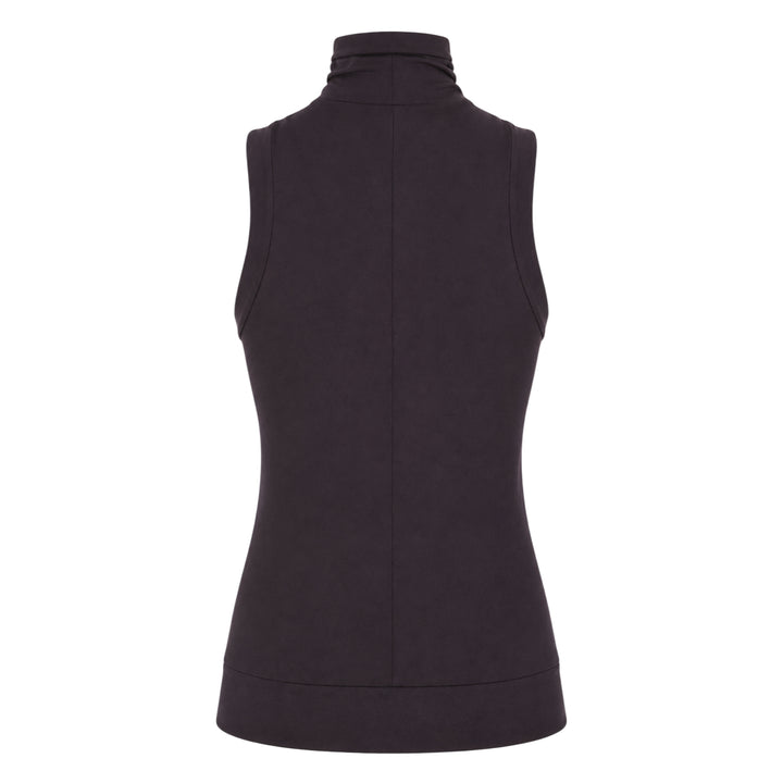Crossover Turtleneck Sleeveless Top