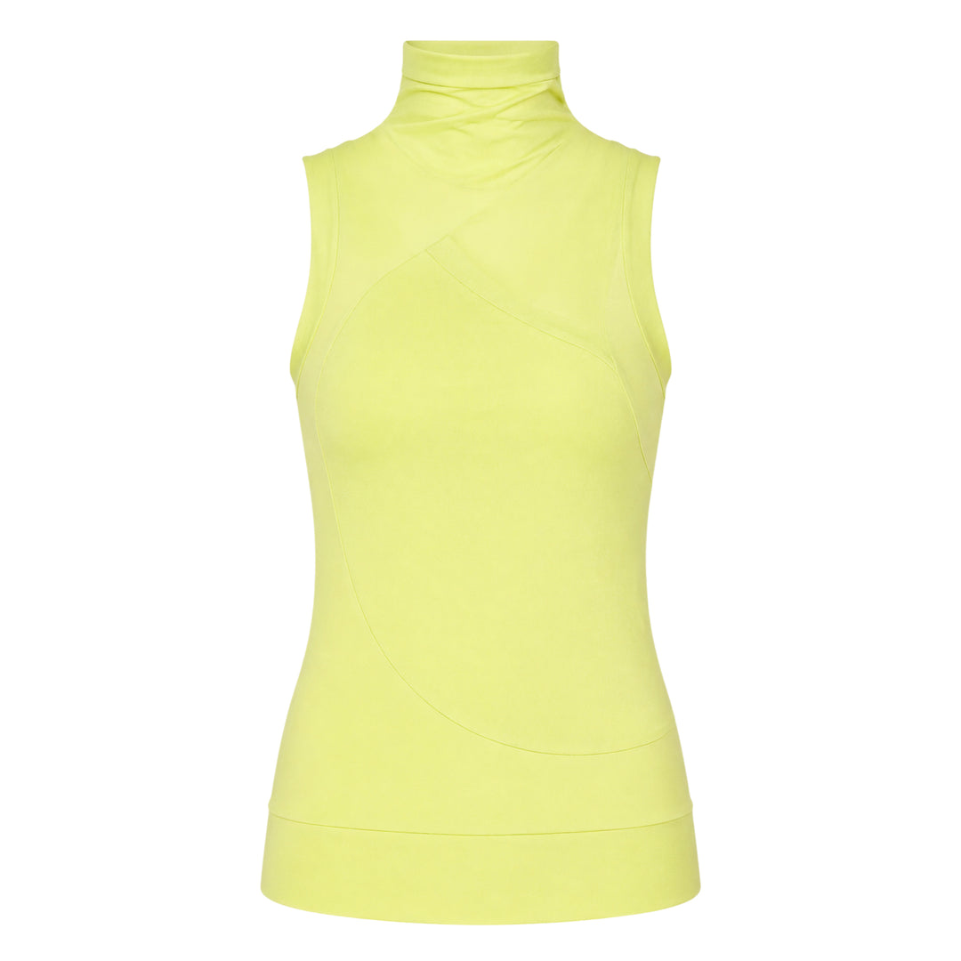Crossover Turtleneck Sleeveless Top