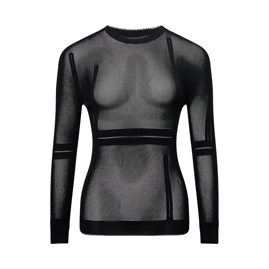 Slits Mesh Knit Top