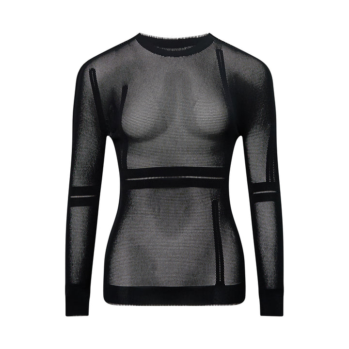 Slits Mesh Knit Top
