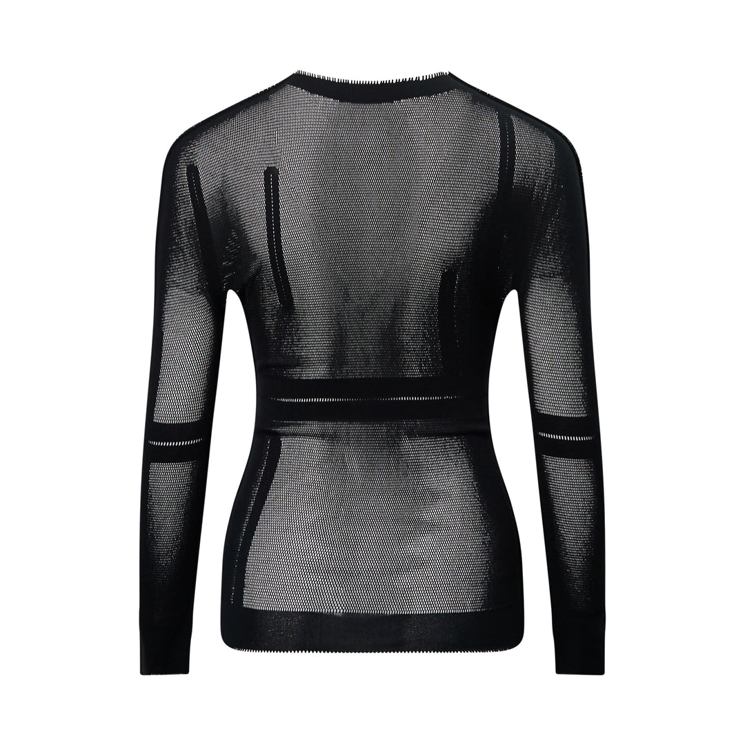 Slits Mesh Knit Top