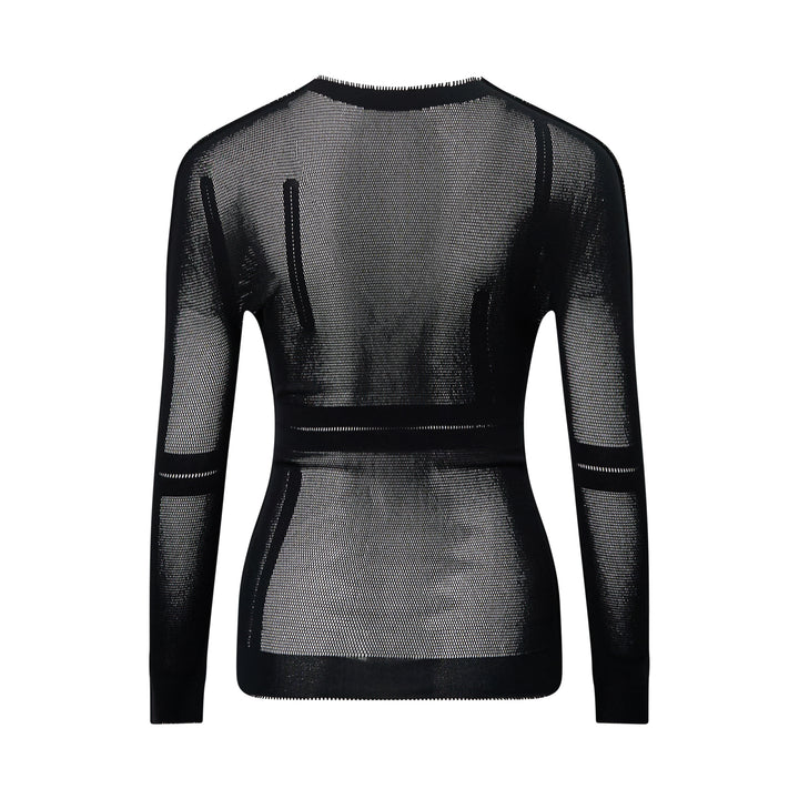 Slits Mesh Knit Top
