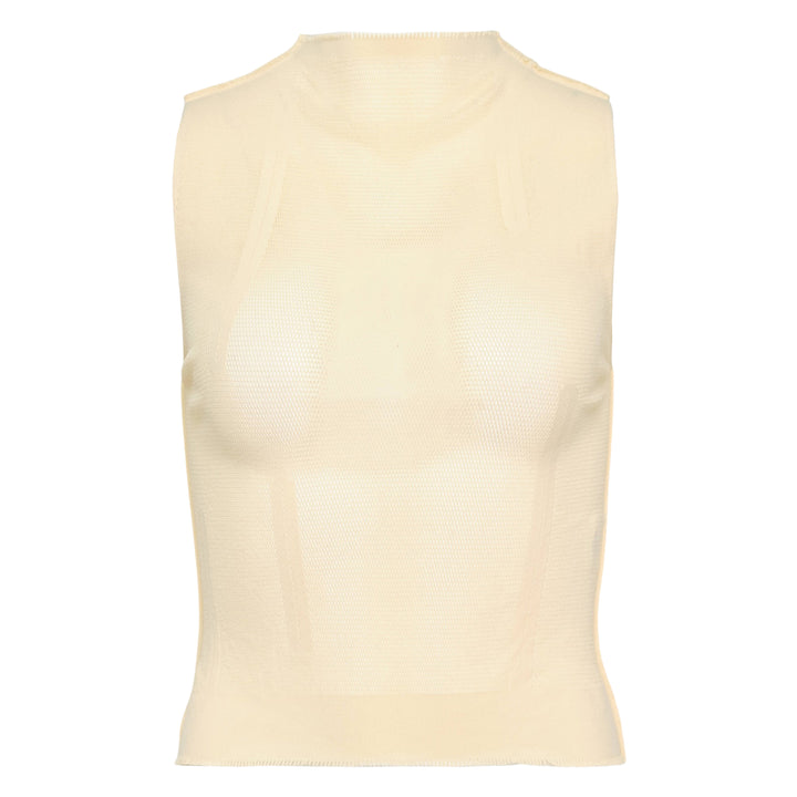 Slits Mesh Knit Top