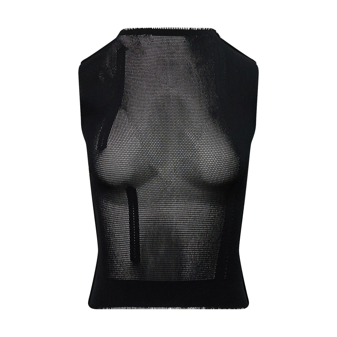 Slits Mesh Knit Top